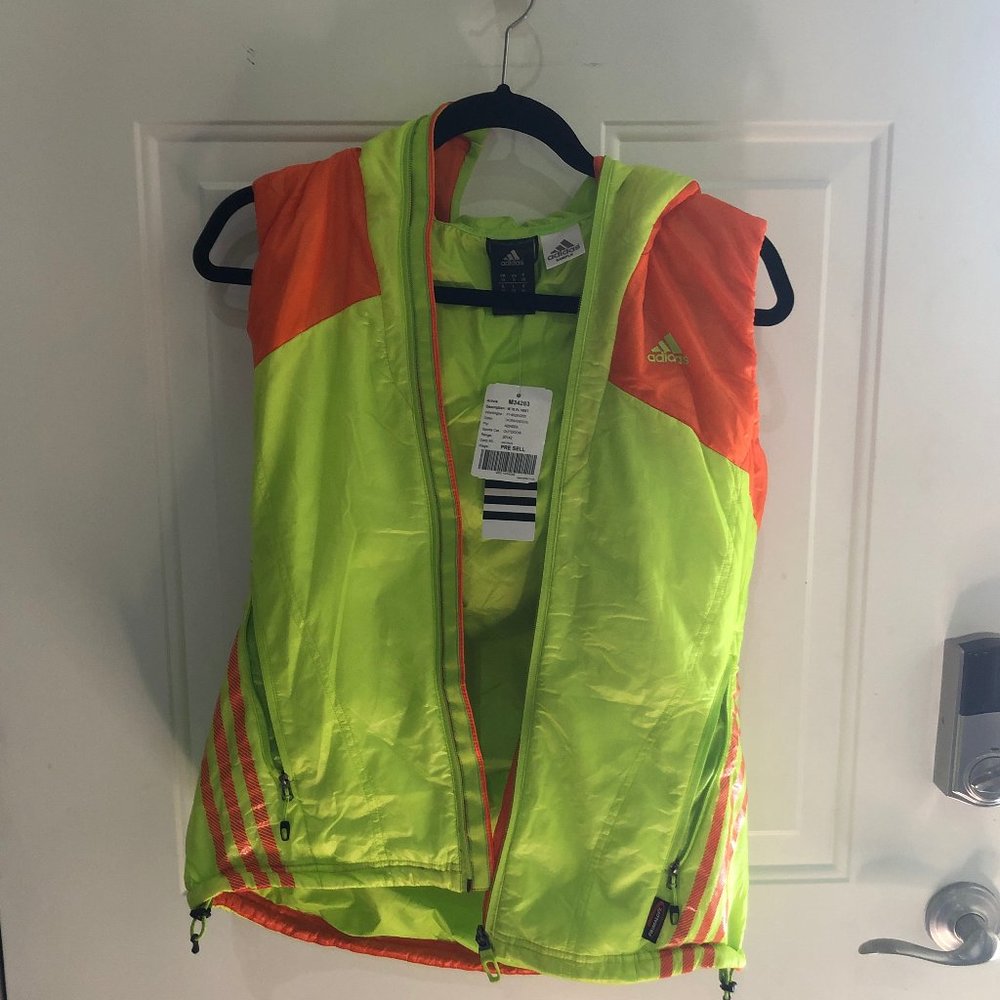 Women's Adidas Hooded Outdoor Vest Neon Small